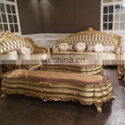 CBM Solid Wood Natural Leather Sofa sets/ Arabic Pakistan style Luxury Living Room Furniture