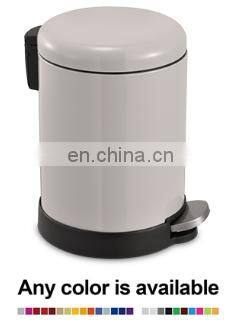 Hot Selling Round Stainless Steel Trash Can With Soft Closing 5L Powder Coating Trash Bin Large Comfortable Pedal Dustbin