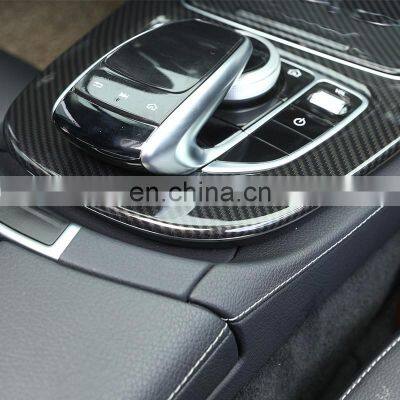 For Mercedes Benz W213 E Class 2016 2017 2018 ABS Plastic Carbon Fiber Color Console Gear Panel Frame Cover Trim Stickers Parts photo-5