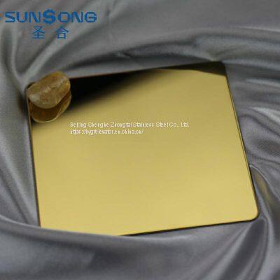 PVD Gold COATED MIRROR STAINLESS STEEL SHEETS     Mirror Etching Stainless Steel Sheet