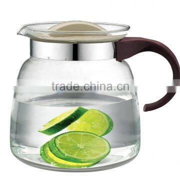 stovetop heat resisitant water pot borosilicate glass carafe heat over the fire glass water kettle