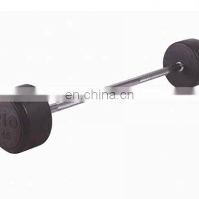 Gym equipment ASJ-P036 Fixed Straight Rubber Barbell fitness accessories