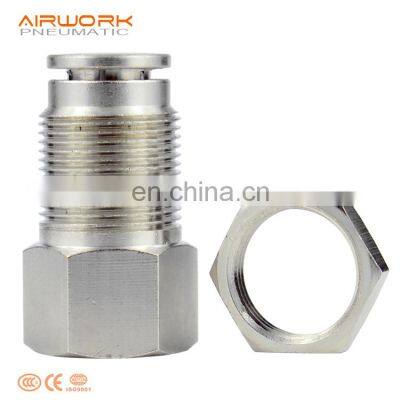 PMF Bulkhead Metal Pneumatic Fitting Joint Hose Connector Female Thread pt Npbt 1/8 1/4 3/4 photo-4