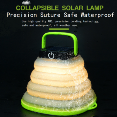 Outdoor Portable USB Charging LED Folding Shrink Hanging Solar Camping Silicone Tent Camping Light