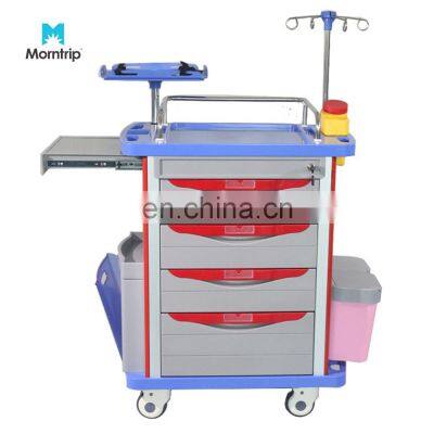 Factory Direct Price Hospital Clinic ABS Medicine Emergency Anesthesia Medical Trolley Nursing Cart With Castors