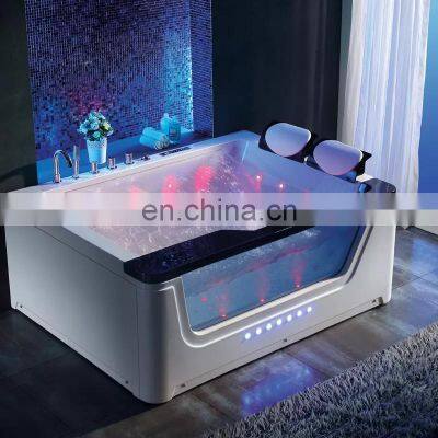 Chinese Indoor Low Price Modern 2 Person Led Hydromassage Whirlpool Bathtub Acrylic With tv Sale in Ghana photo-2