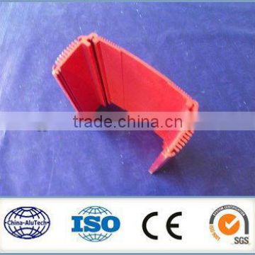 red powder coated aluminium heat sink profile