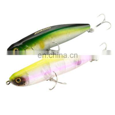 JOHNCOO Pencil Fishing Lures Topwater Wobblers 100mm 18g Surface Walk The Dog Bass Pike Sparrow Hard Bait WTD Popper