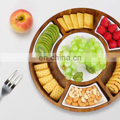 Acacia Wood Cheese Board Knife Set Charcuterie Board With Cutlery In Double Marble 2 Serving Utensils photo-3