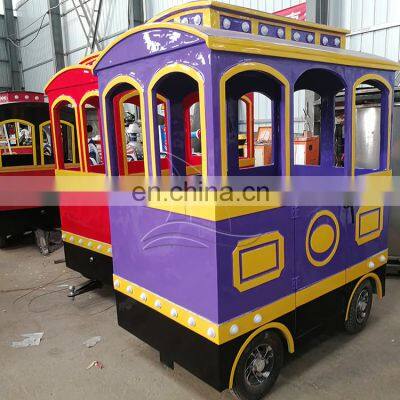 Amusement Park Ride Kids Electric Tourist Battery Powered Mini Trackless Train for Sale