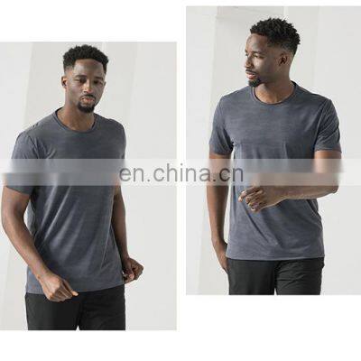 Wholesale Blank Custom Quick Dry Ice Silk Sports Gym T-Shirt Men's Outdoor Fitness Running Activewear Camouflage Print Tee Shirt