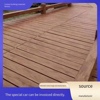 Concrete Wood Imitation Landscape Paving Boards, Cement Prefabricated Wood Grain Floors, Boardwalk Boards for Parks and Scenic Areas, Outdoor Paving Boards photo-3