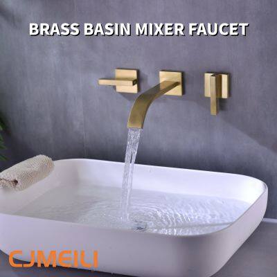 Bathroom basin facuet,mixer tap,brass waterfall set,2 colors