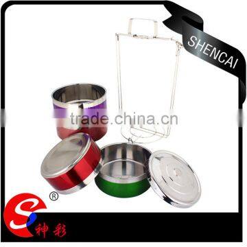 Metal Stainless Steel 4 Layers Compartment Lunch Box/ Hand Pot With Foldable Handle/ Food Carrier photo-3