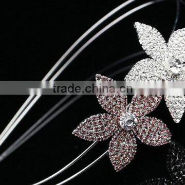 Wholesaler Fashion Women Metal Crystal Flower Charm Hairband for Wedding photo-4