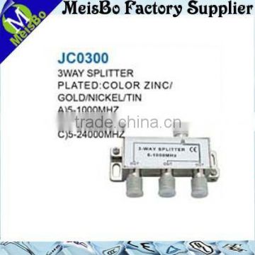 With PC Cover CE Silver 3 way satellite TV splitter