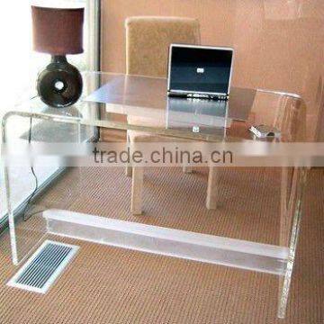 simple clear acrylic computer table
