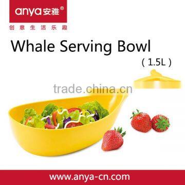 D702 High Quality novelty in design Plastic Whale Serving Bowl Salad Bowl-L