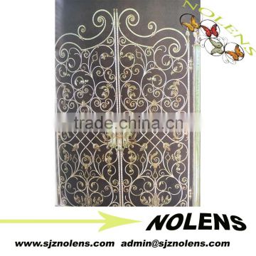 gate, fence and Steel Material wrought iron/wrought iron gates /wrought iron double entry doors /metal iron gate for supplier