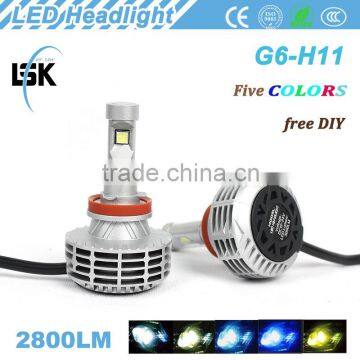 aluminum alloy g6 car kit 25w h11 car led headlight hot sell with NO FANLESS All in one design