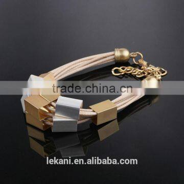 China Jewelry New Product Wholesale Gold Rope Infinity Knitted Bracelet