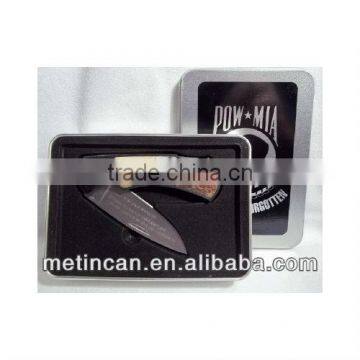 metal rectangular packaging tin for knife