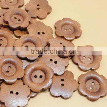 Sedex Audited Factory 2 Pillar Sunflower Shape Wooden Button photo-4