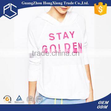 Sports 100% Cotton White Pullover Hoody Sweater