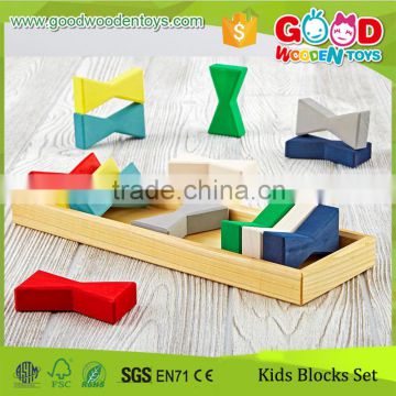 EU Standard Cute Bow Tie Design Block Toy Non-Toxic Painting Childen Wood Toys                        
                                                Quality Choice