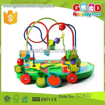 promotional wooden fruits racking toys OEM colorful enlighten fruits toys for kids EZ3022