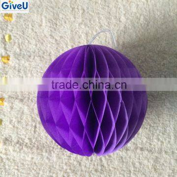 Purple Color Decorative Paper Ball Wedding Flower Event & Party Supplies Honeycomb Balls Decoration Christmas Ball