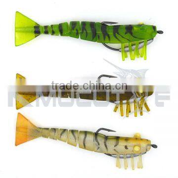 Kmucutie CHS006 Soft Live Smart Shrimp Fishing Lure Lumo Eyes VMC Hook for Saltwater Fishing