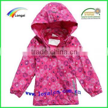 high quality girl allover print rain jackets lowest price