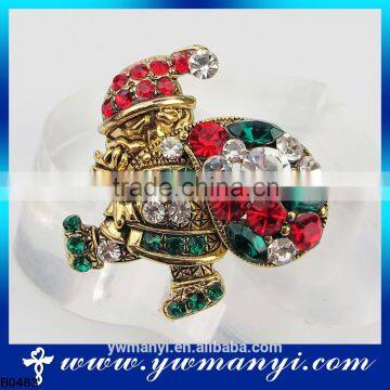 Beautiful Gold Plated Jewelry Santa Claus Christmas Badge Xmas Brooch Gifts B0483