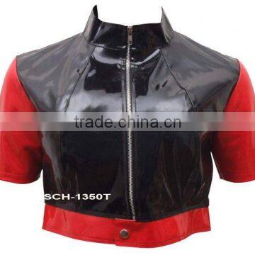 Black and Red PVC Short 2012 Womens Fashion Jacket