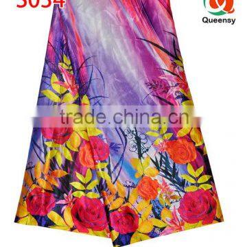 new design floral printed satin fabric, 2015 wholesale price beautiful silk satin fabric S034