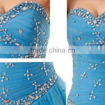 Western Quinceanera Dresses Royal Blue and White Wedding Dresses Muslim Hijab Wedding Dress Crystal Beaded Bodice Evening Dress photo-4