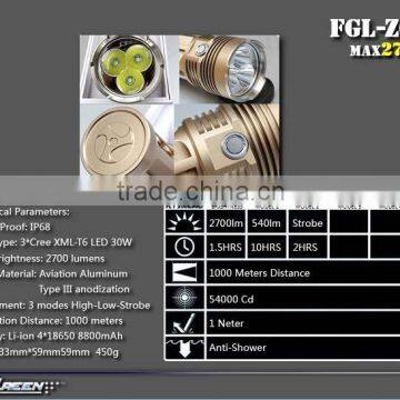 Rechargeable 30w 2700lm High Bright XML T6 New Led Flashlight 2014 photo-2