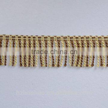 Wholesale Decorative Gold and Coffee Bullion fringe for curtain