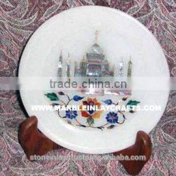 Marble Plate With Taj Mahal Decoration