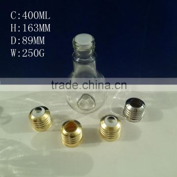 400ml bulb shaped glass bottles with caps