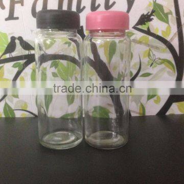 400ml water tea glass bottle with silicone plastic cap                        
                                                                                Supplier's Choice