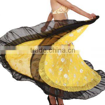 Fashional Belly Dance Puffy Skirt with Hemline In Different Colors