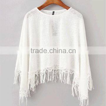 New fashion design sweater poncho towl for adults custom sweater