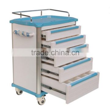 Hospital equipment movable ABS cart medicine dispensing medical trolley