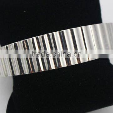 Mirror polish Personality lover bracelets jewellery accesories 304L/316L stainless steel for women men etched Stripe bangles