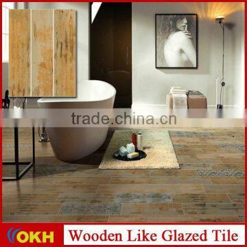 Wood finish floor tiles