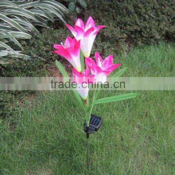 Solar Power Lily Flower LED Light Garden Yard Lawn View Lamp Free Shipping photo-2
