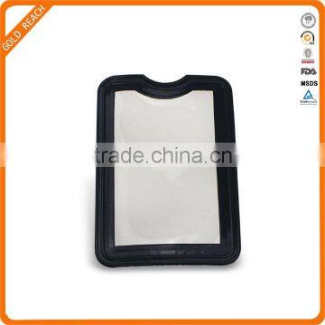 Sewing on Black ID Card Holder on the Cloth