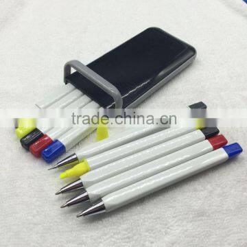 High quality promotional 5 in 1 gift pen set with pen pencil highlighter